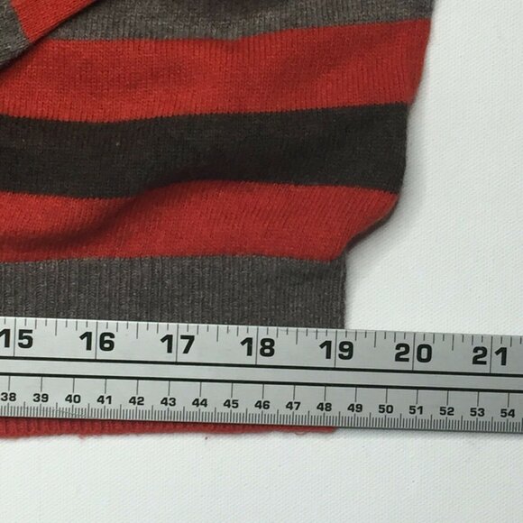 Banana Republic Mens Rust Brown Gray Striped Wool Cashmere Sweater Size Large - Picture 6 of 9